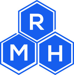 RMH letter logo design on black background. RMH  creative initials letter logo concept. RMH letter design.