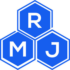 RMJ letter logo design on black background. RMJ  creative initials letter logo concept. RMJ letter design.