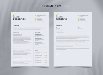 Minimal Resume CV Template. Resume/CV template with nice typography	
