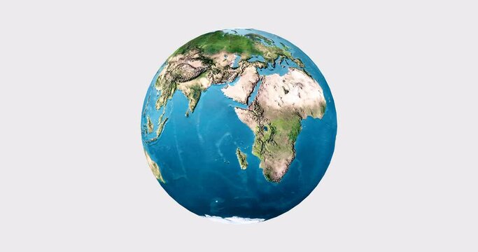 Earth globe revolving 3d image of World map animation