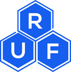RUF letter logo design on White background. RUF creative initials letter logo concept. RUF letter design. 