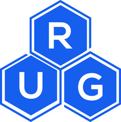 RUG letter logo design on White background. RUG creative initials letter logo concept. RUG letter design. 