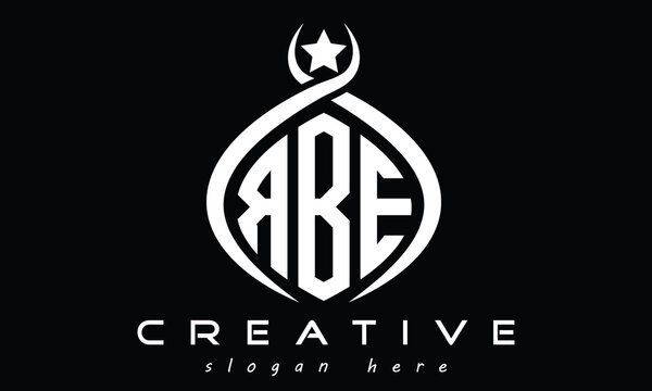 RBE three Letters creative curved oval circle geometric minimalist modern vector logo design