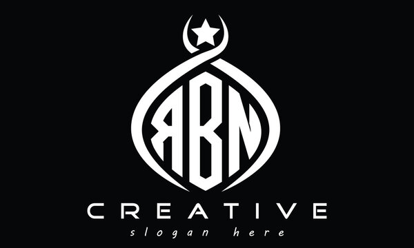 RBN three Letters creative curved oval circle geometric minimalist modern vector logo design
