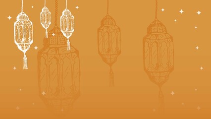 hand drawn arabian lantern for islamic event with copy space Background