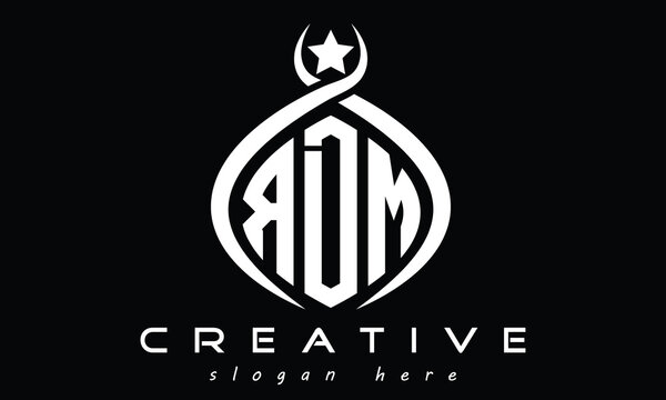 RDM three Letters creative curved oval circle geometric minimalist modern vector logo design