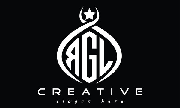 RGL three Letters creative curved oval circle geometric minimalist modern vector logo design