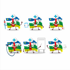 Doctor profession emoticon with african republic flag cartoon character