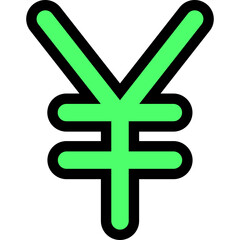 yen symbol icon vector