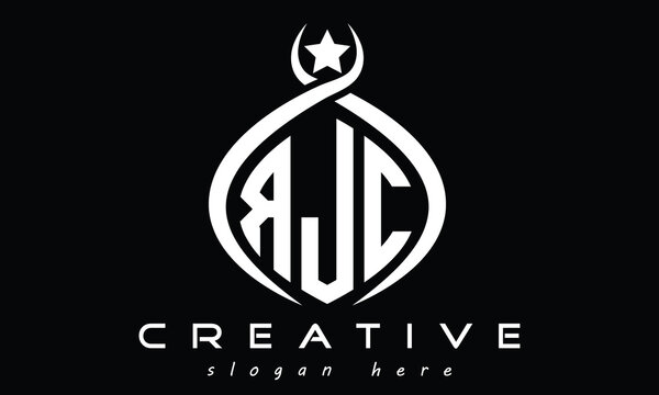 RJC three Letters creative curved oval circle geometric minimalist modern vector logo design