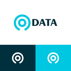 Circular pin logo design concept. Signal company brand logomark illustration. Can representing travel, connect, tech, data, fintech.