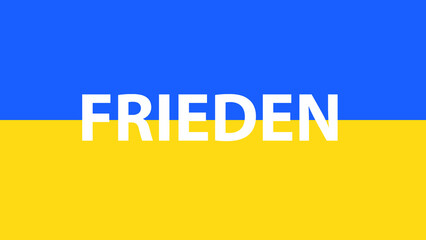 FLAG OF UKRAINE WITH THE PHRASE WELCOME UKRAINIANS IN