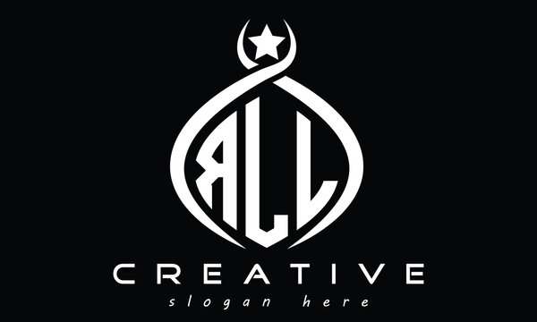 RLL three Letters creative curved oval circle geometric minimalist modern vector logo design