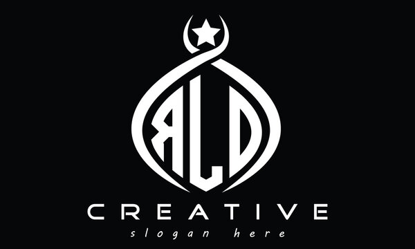 RLO three Letters creative curved oval circle geometric minimalist modern vector logo design