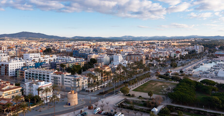 Fototapeta premium Bird's eye view of Vilanova i la Geltru in province of Barcelona, Spain.