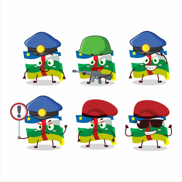 A dedicated Police officer of african republic flag mascot design style