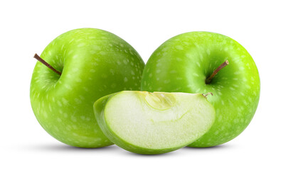 Green apples isolated on white