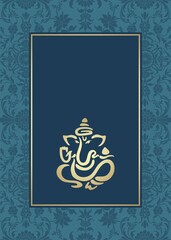 Ganesha, wedding card, royal Rajasthan, India	