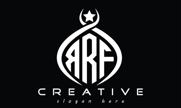 RRF three Letters creative curved oval circle geometric minimalist modern vector logo design