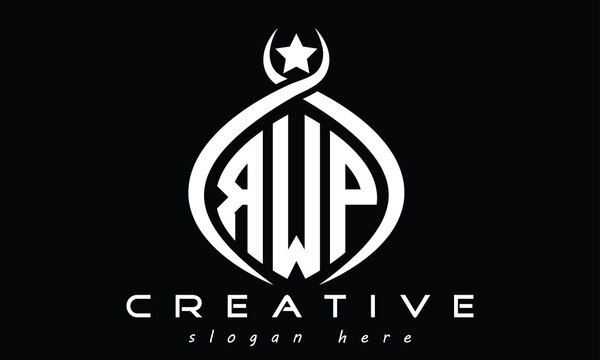 RWP three Letters creative curved oval circle geometric minimalist modern vector logo design