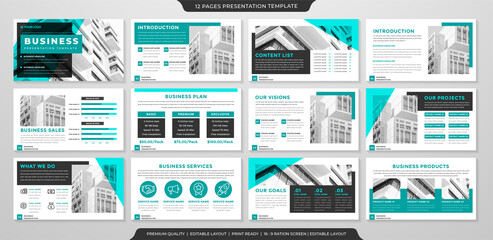 minimalist presentation template with clean style use for business annual report and infographic 