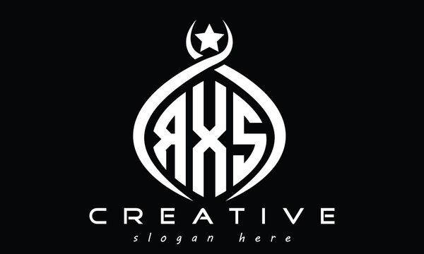 RXS three Letters creative curved oval circle geometric minimalist modern vector logo design