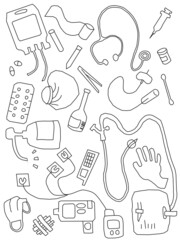 set of hand drawn icons