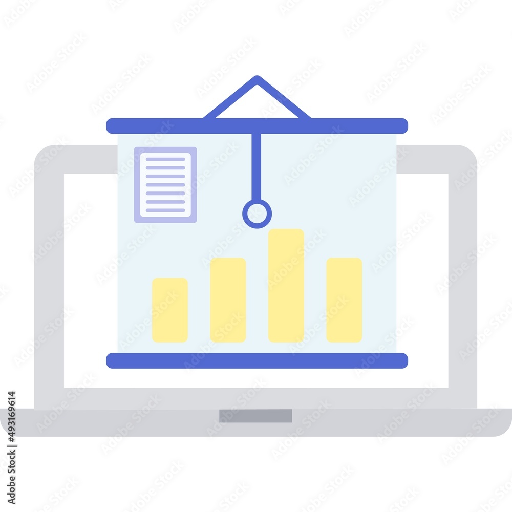 Poster graph chart vector icon business statistic design