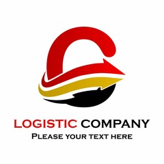 Letter c with arrow. suitable for transporation, logistic, delivery, agency