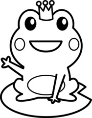 Frog cartoon drawing for coloring book