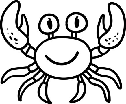 recommend clip art: Crab cartoon drawing for coloring book