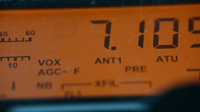 HAM radio transceiver, scanning the airwaves, looking for signals