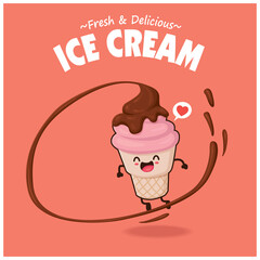 Vintage ice cream poster design