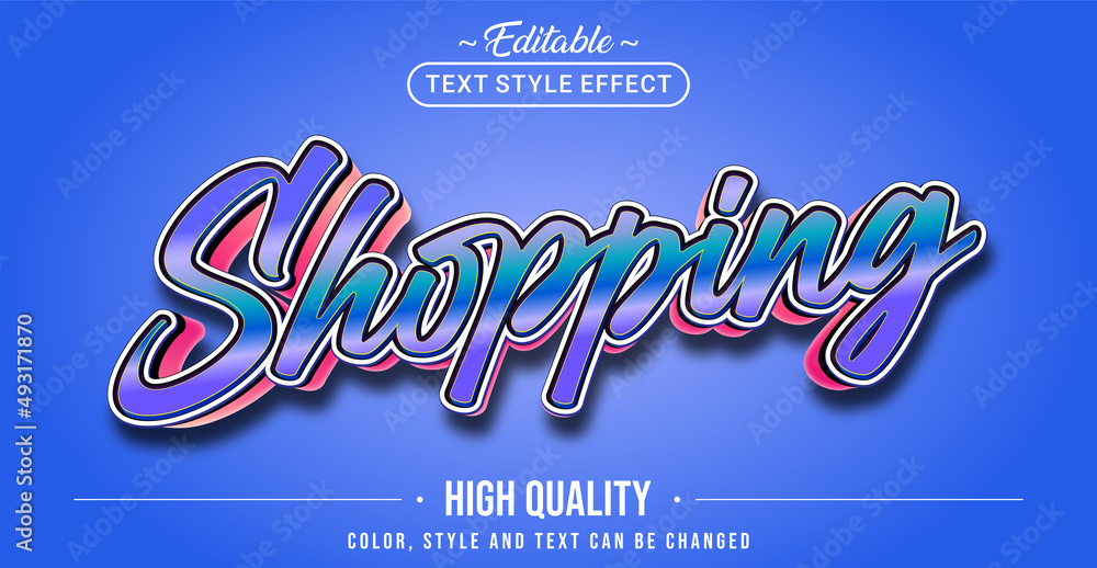 Poster Editable text style effect - Shopping text style theme.