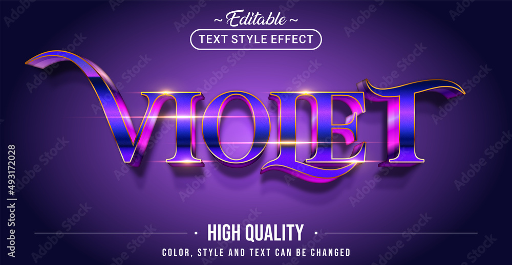 Aufkleber Editable text style effect - Violet text style theme.