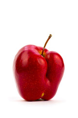 Large ripe red apple on white background