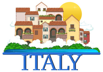 Travel Italy building attraction and landscape icon