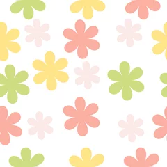 Tapeten Pastell Nahtlose Vektorgrafik Blumenmuster in sanften Pastellfarben. Modernes Design. Ideal zum Bedrucken von Stoffen und Tapeten.