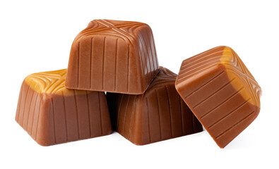 Chocolate sweets on a white background