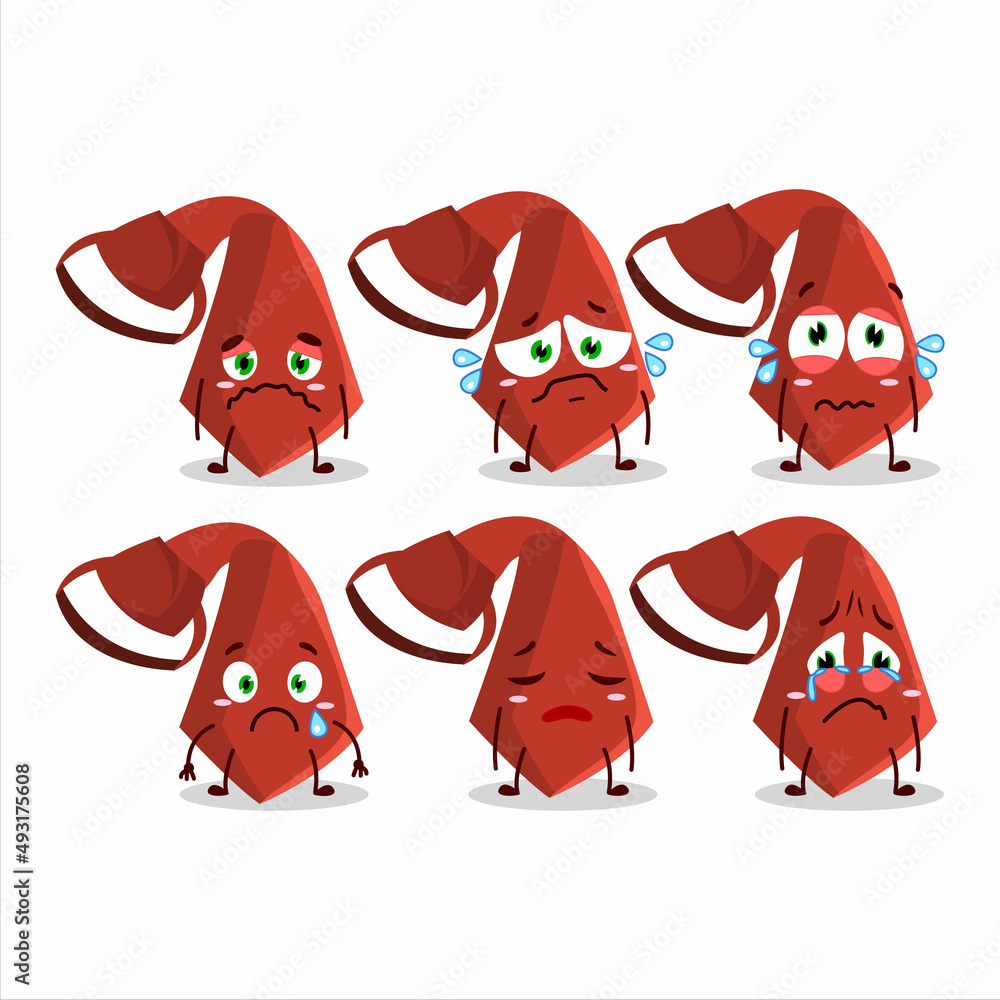 Wall mural Red tie cartoon character with sad expression