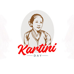 Kartini day banner template. Indonesian woman hero. 21 april