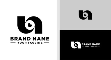 LETTER N LOGO EYE NEGATIVE SPACE EDITABLE