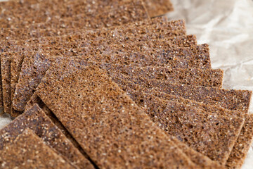 thin and crispy bread close up