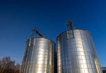 modern metal silo of large size