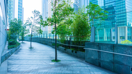 Scenery of a high-rise office building fitted with glass_29
