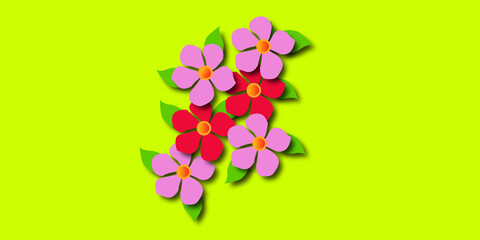 beautiful flowers and leaves