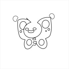 Butterfly design hand drawn daisy | Butterfly coloring page for kids and adults" Coloring book for children, coloring page with a small butterfly 