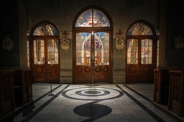 Wnętrze Kościoła Najświętszego Serca Pana Jezusa w Krakowie - obrazy, fototapety, plakaty