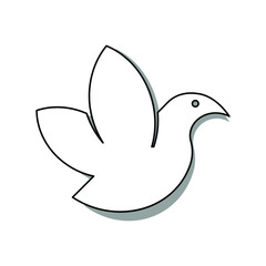 Dove logo template. Vector icon isolated on white background.