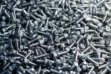 Close-up steel nuts and bolts